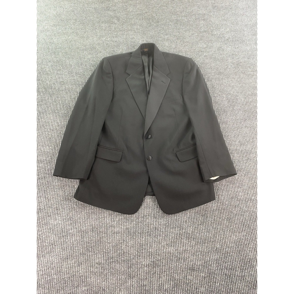 Vintage Chaps Ralph Lauren Tuxedo Jacket 42 R Wool Black Wedding Formal Designer